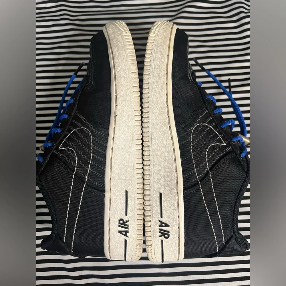 Nike Air Force 1 Black and Blue Sneakers
